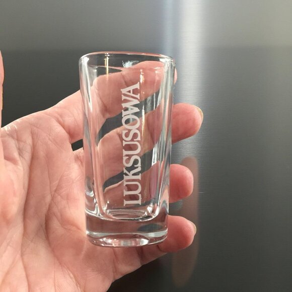 Luksusowa Vodka Shot Glasses Set of 4 | Polish Vodka Barware | Heavy Base Clear - Picture 5 of 6